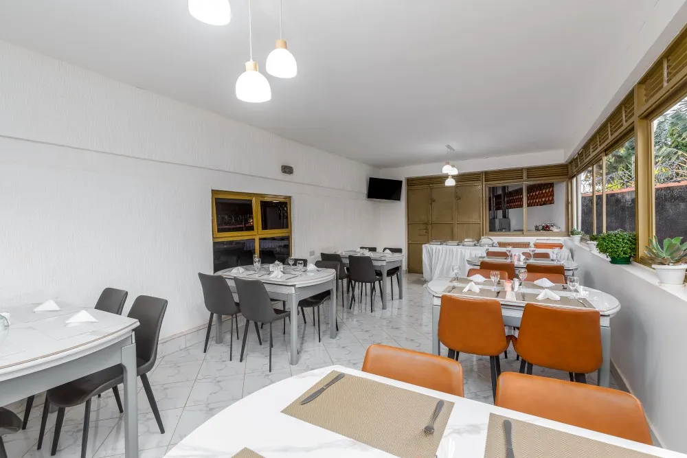 Elegant and luxurious dining area at 7Days Motel Entebbe restaurant